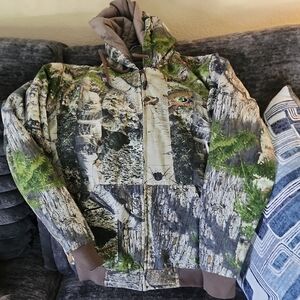 Mossy Oak Camouflage Hooded Jacket - Green, Brown, Gray Mens Small
